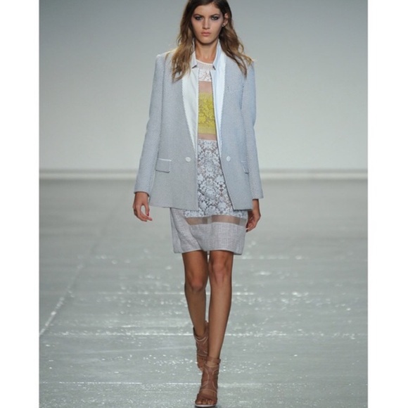 Rebecca Taylor Yellow Lace Patchwork Runway Dress - Picture 5 of 14